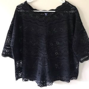 Ladies Free People black lacy top-size small